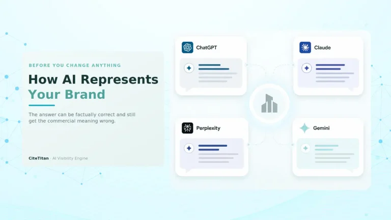 AI answer card that shows the representation of a brand